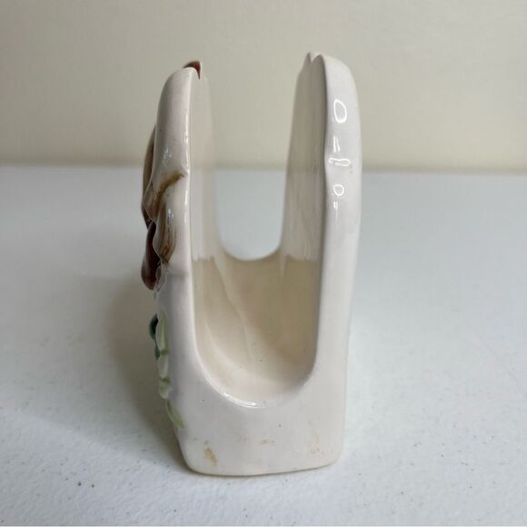 Vintage 1970s Mushroom Frogs Napkin Holder Mid Century Ceramic 4.5 Inch tall - Picture 4 of 16
